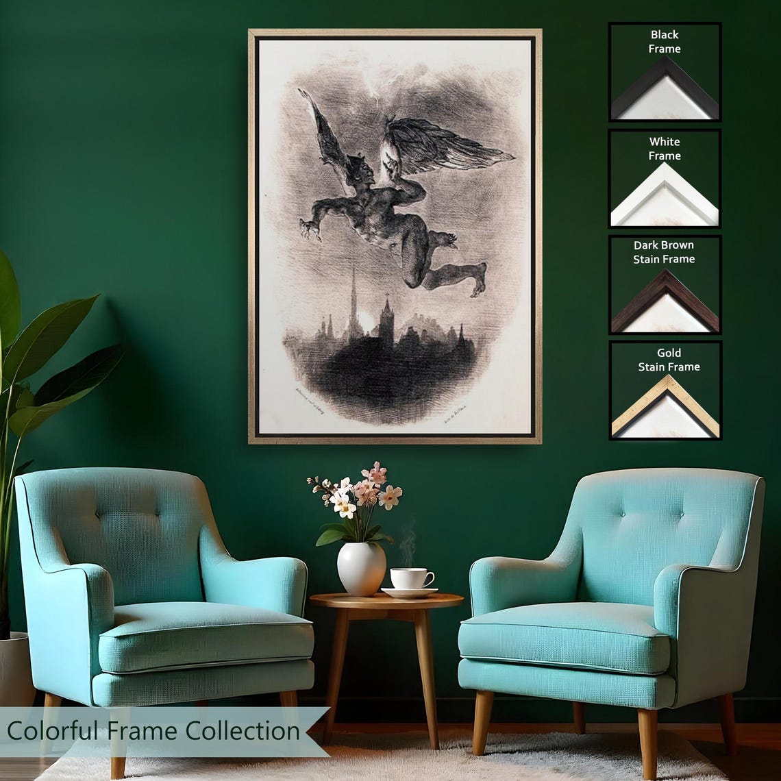 Mephistopheles Prologue In The Sky From Goethes Faust Print Housewarming Gifts Room Decor Modern Wall Decor - Image 2