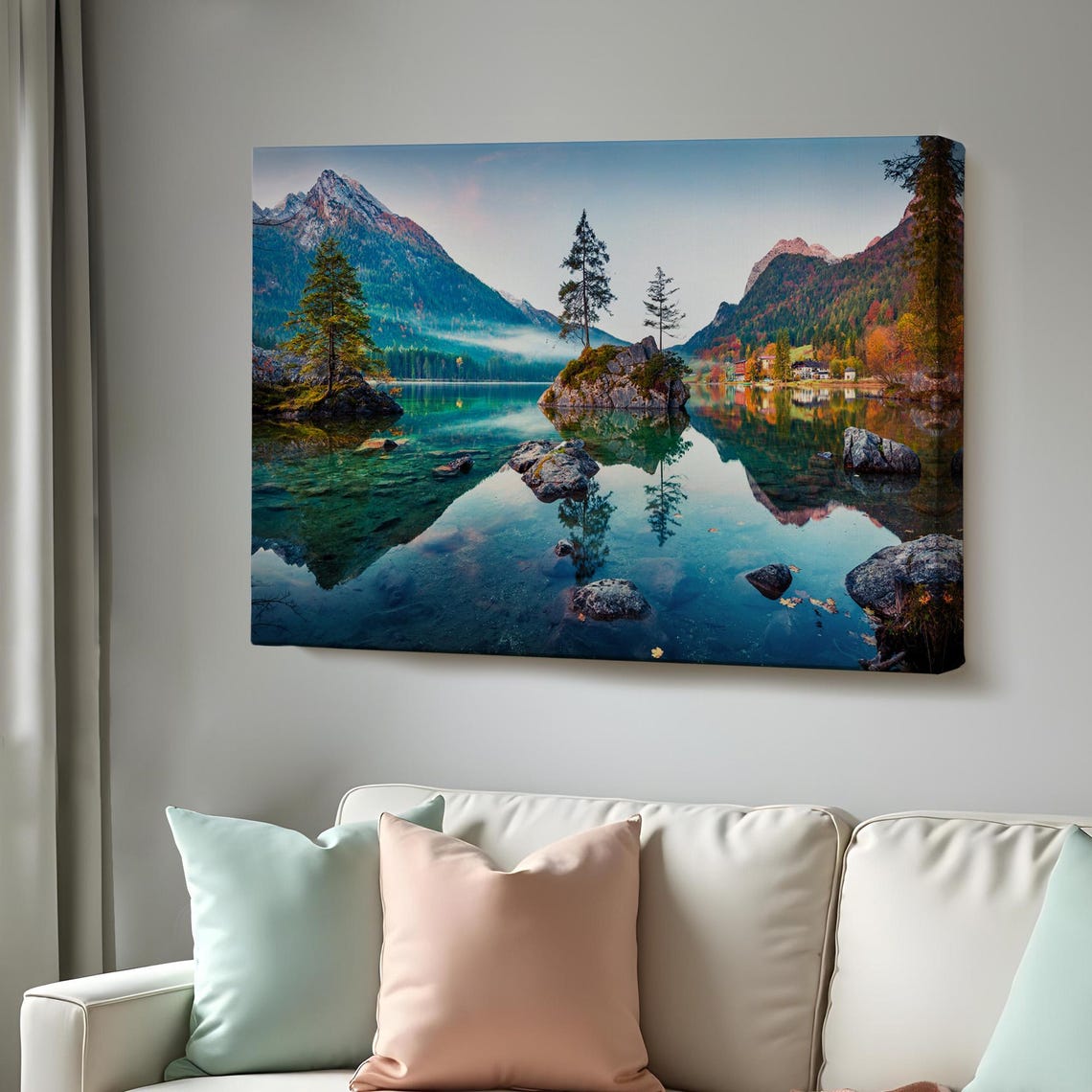 Hintersee Lake Germany Alpine Reflection Snow Mountain Nature Poster