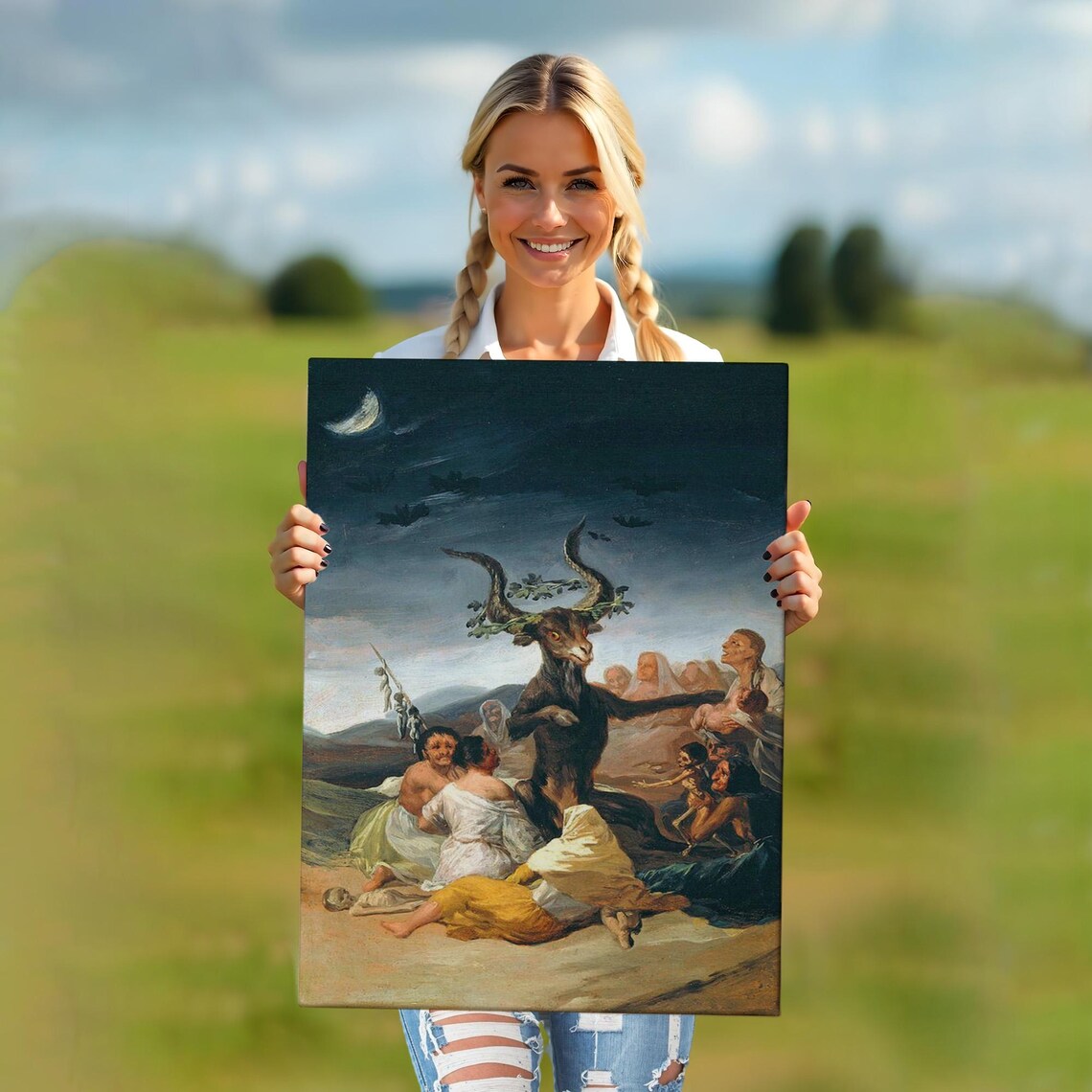 Goya Witches Sabbath Goat Devil Night Classic Dark Romanticism Wall Art - Image 5