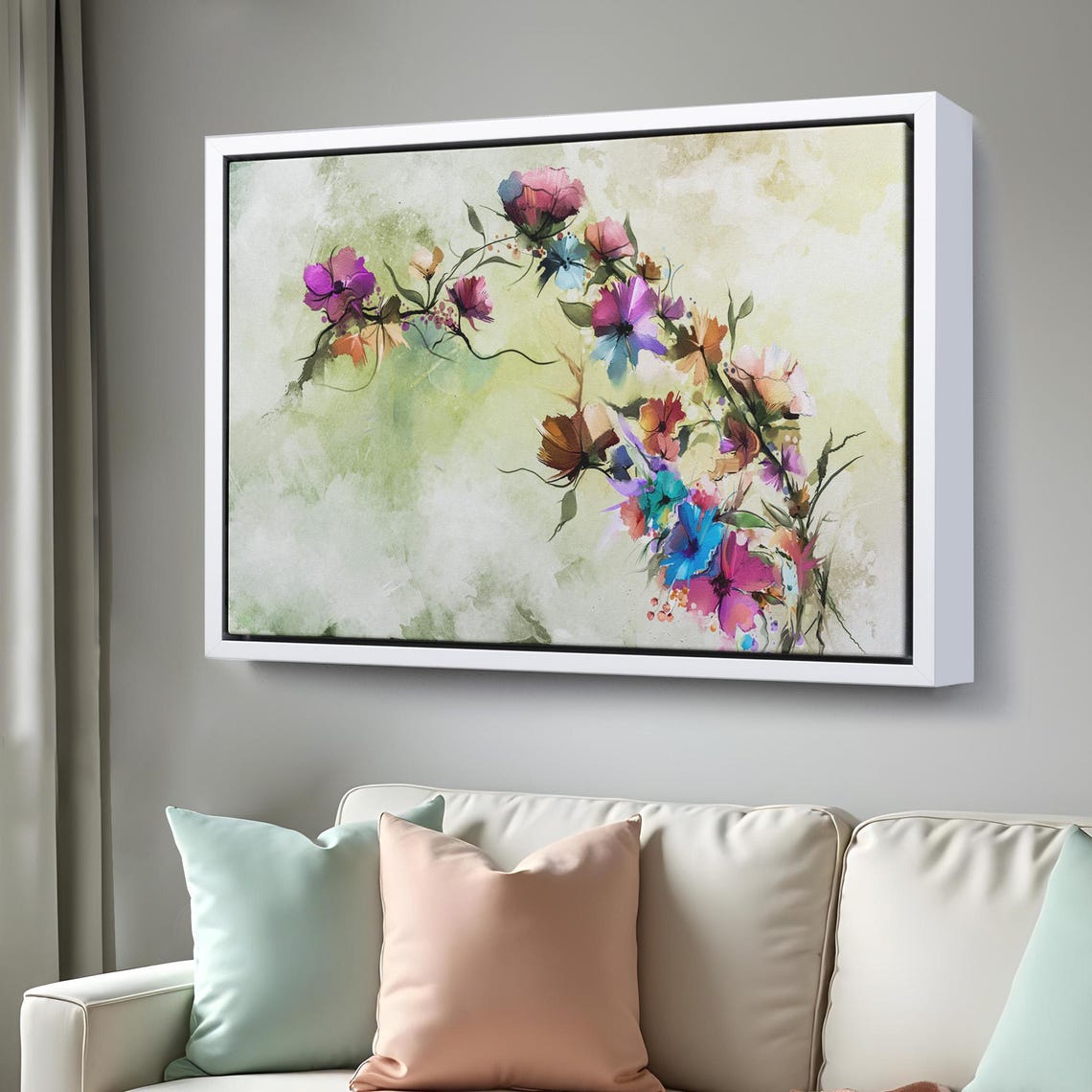 Abstract Spring Blossom Branch Watercolor Delicate Floral Art Poster - Image 3