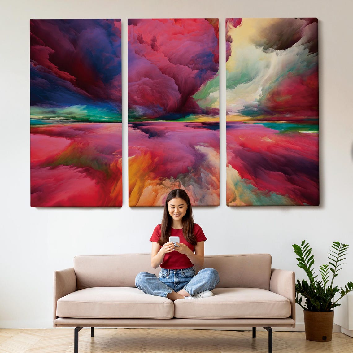 Imagination Clouds Decorative Wall Art Abstract Print Framed Wall Art Large Wall Art Housewarming Gifts - Image 2