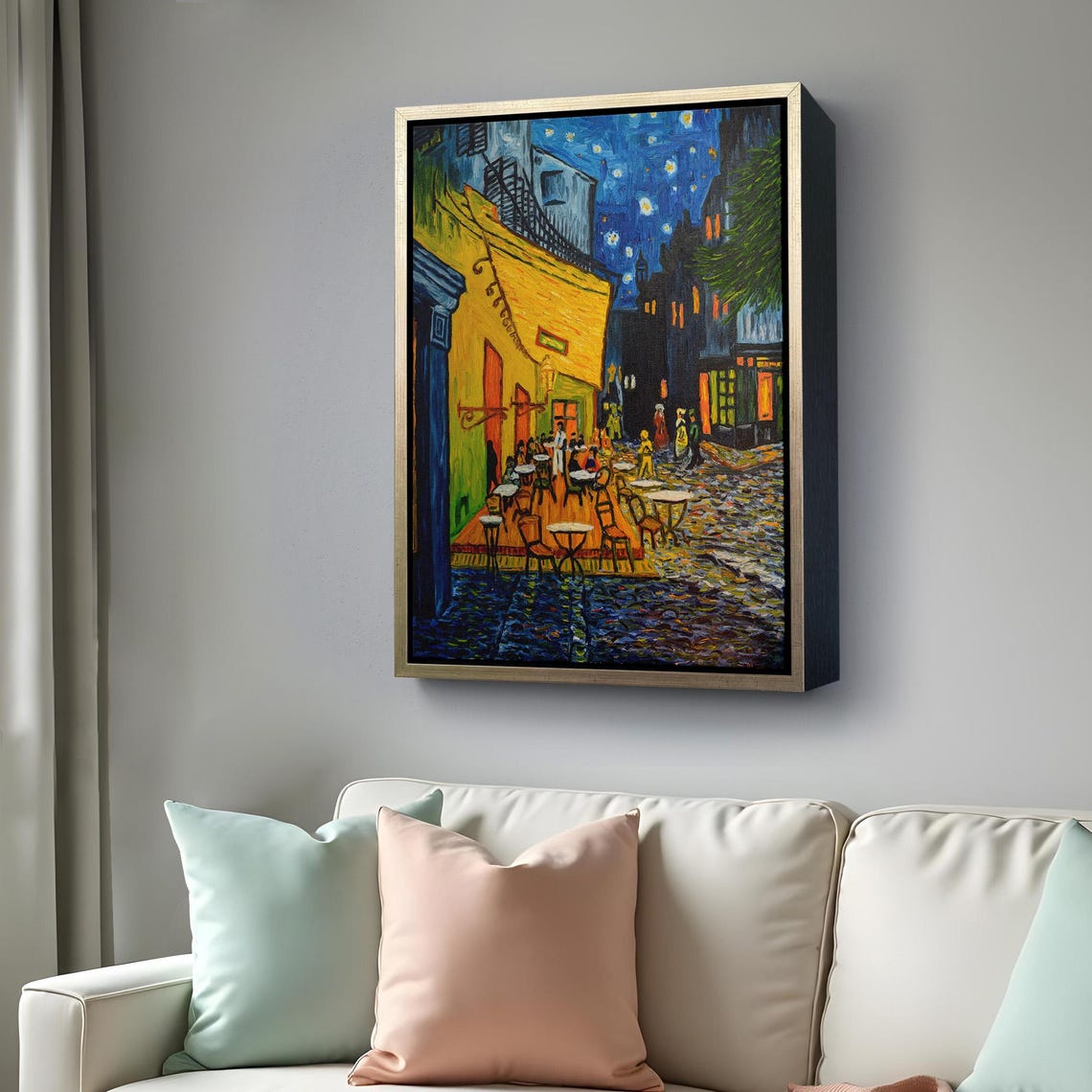Van Gogh Cafe Terrace At Night Arles Starry Sky Classic Art Poster - Image 4