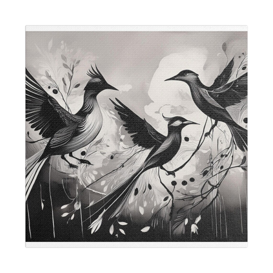 Monochrome Bird Art Print, Contemporary Home Decor - Image 2
