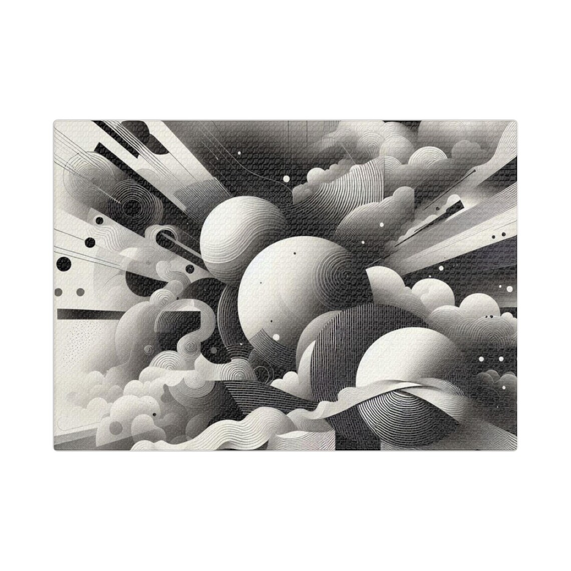 Abstract Black And White Art, Minimalist Geometric Design
