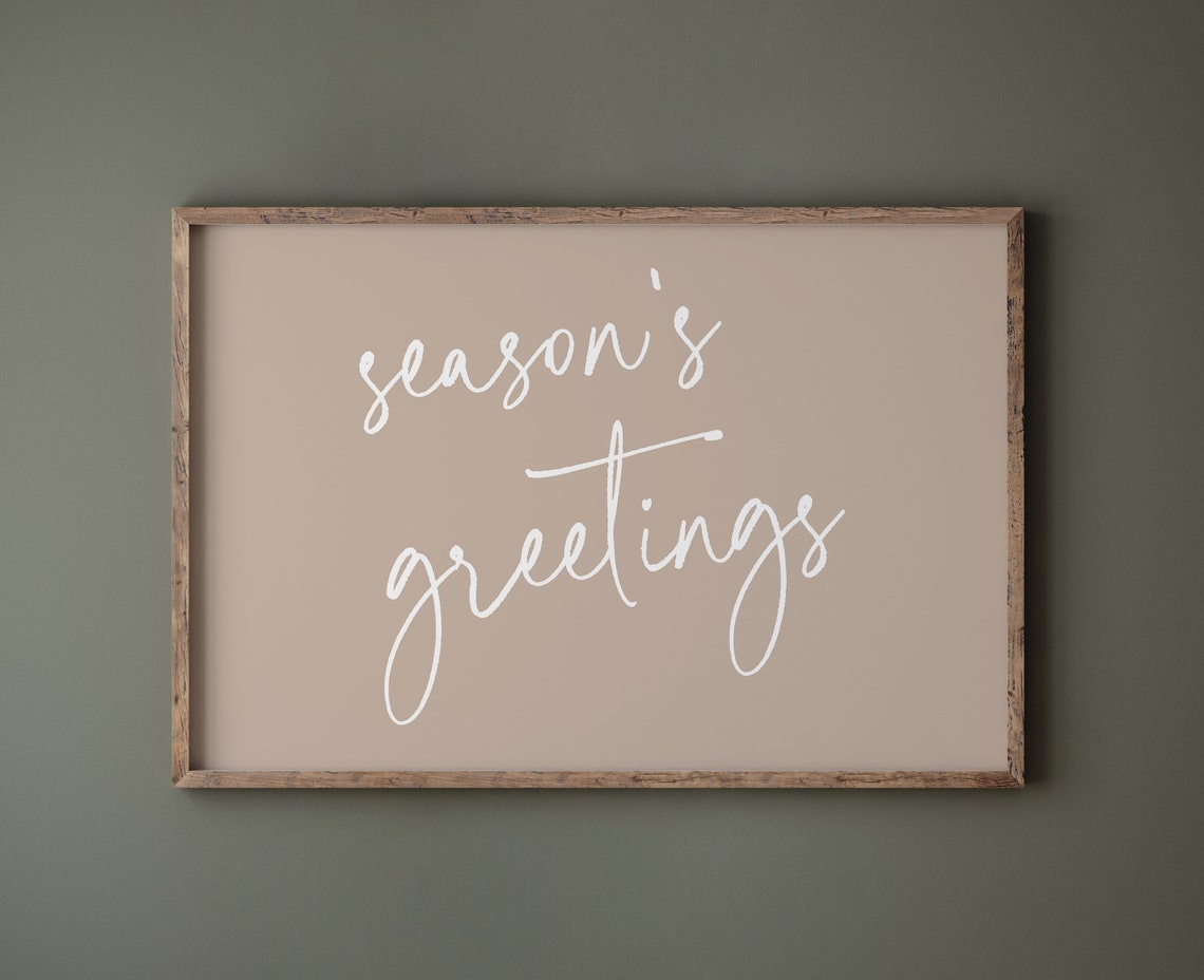 Seasons Greetings Elegant Script Neutral Christmas Holiday Poster - Image 2