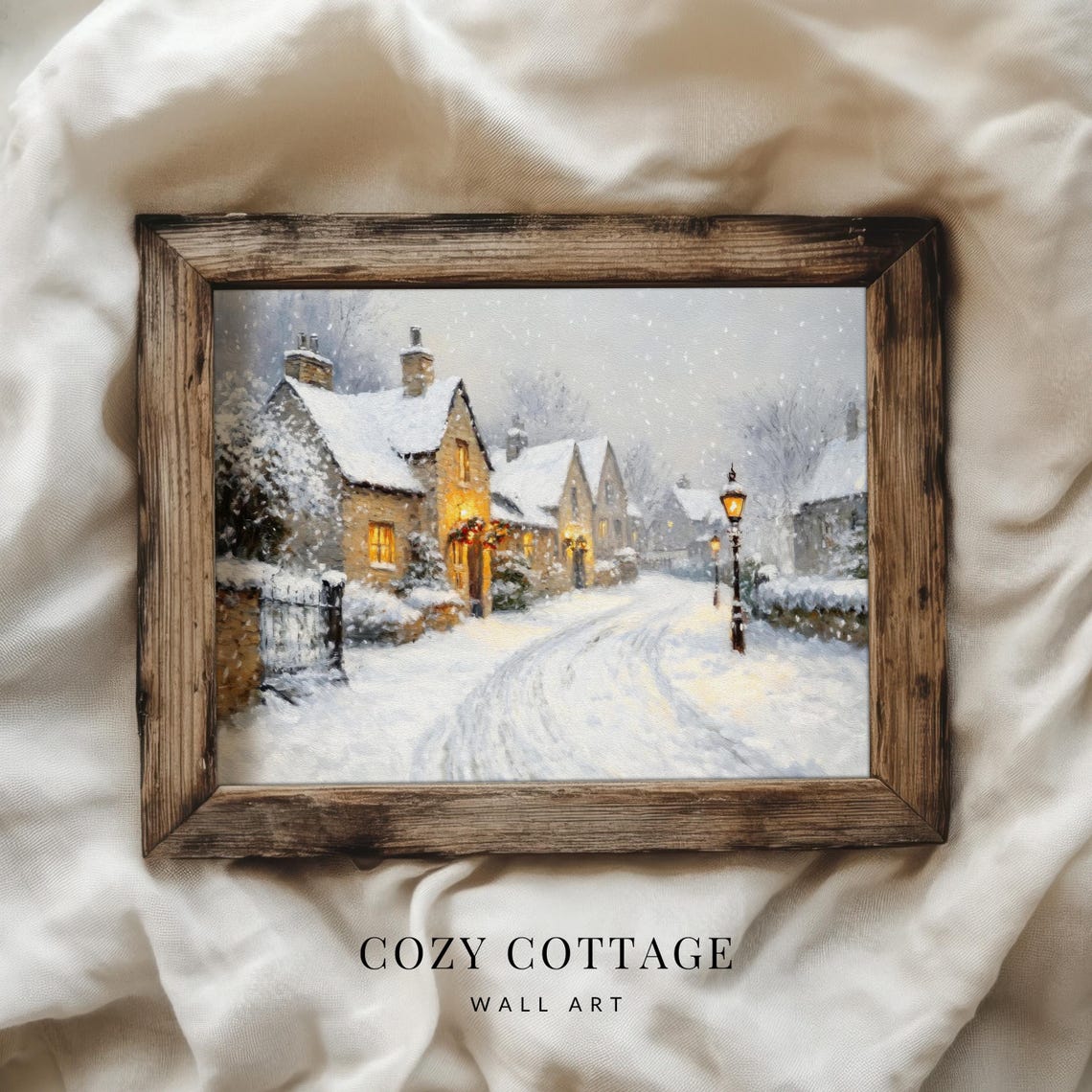 English Cottages - Winter Vintage Style