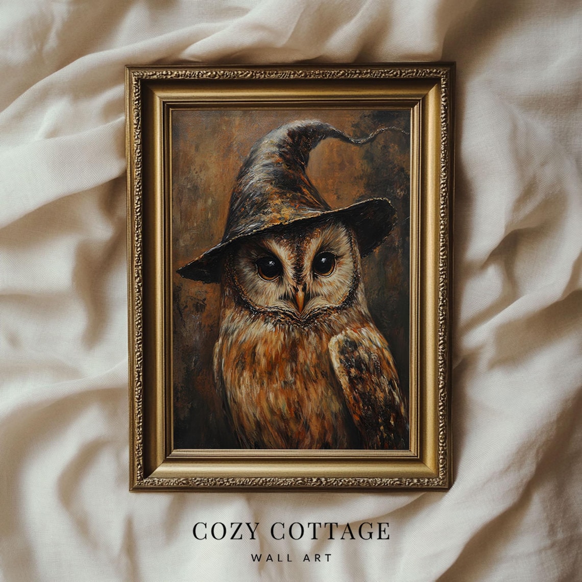 Witchy Owl - Vintage Halloween Art