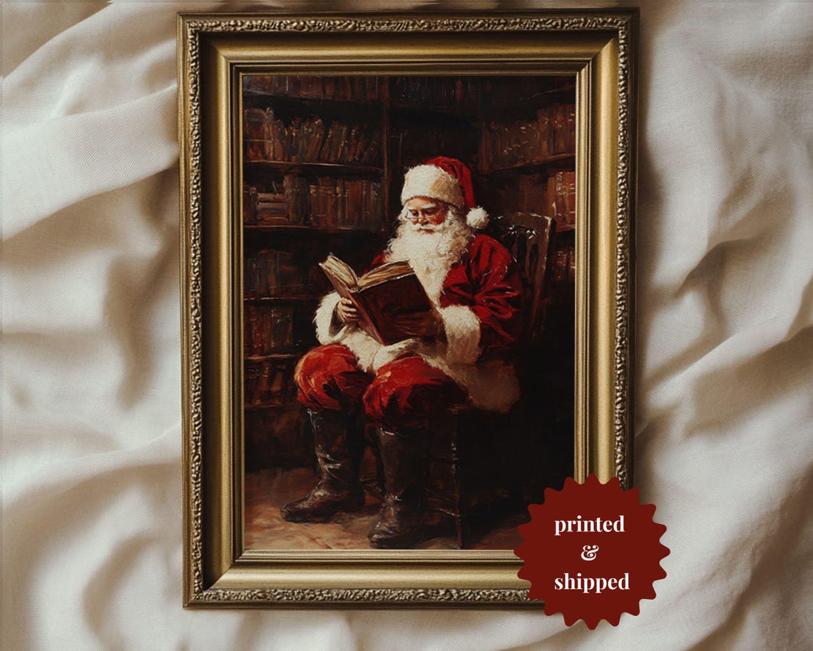 Santa Claus Vintage Style Christmas Art Print