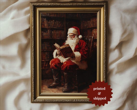 Santa Claus Vintage Style Christmas Art Print