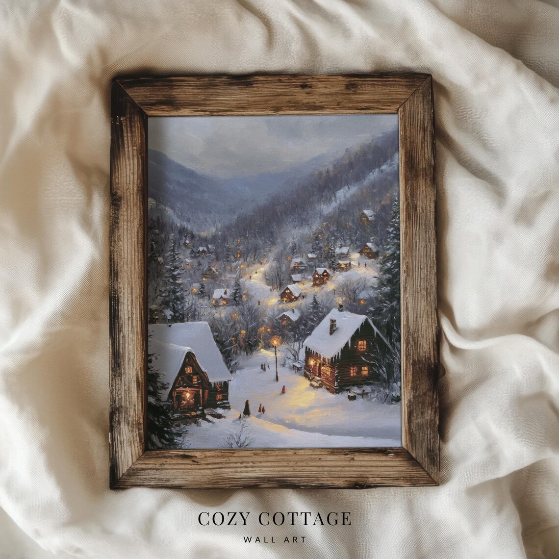 Cozy Christmas Village, Vintage Style Holiday Decor - Image 3