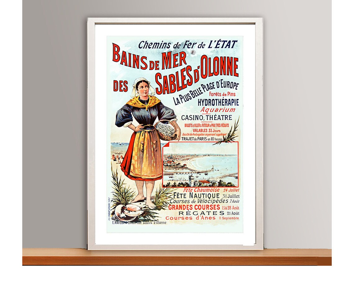 Bains de Mer Sables dOlonne French Railway Vintage Beach Poster - Image 2