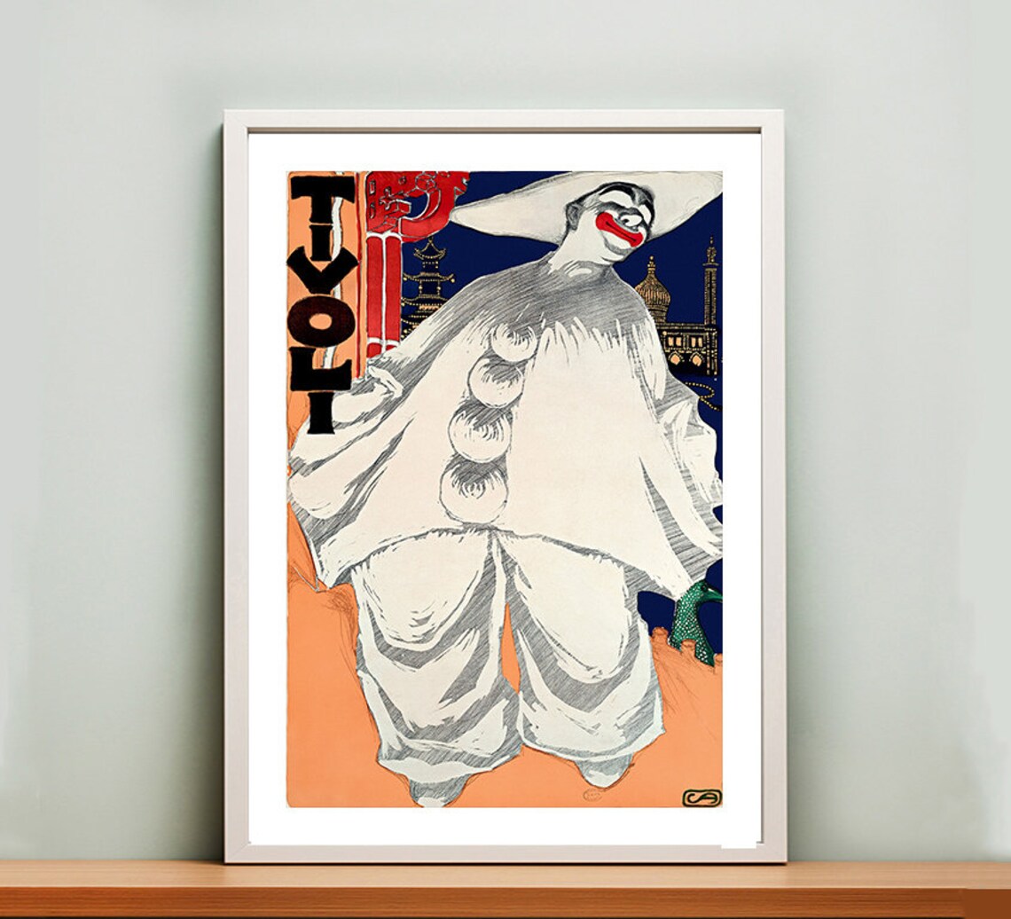 Tivoli Denmark Vintage Travel Poster, Travel Poster - Image 2