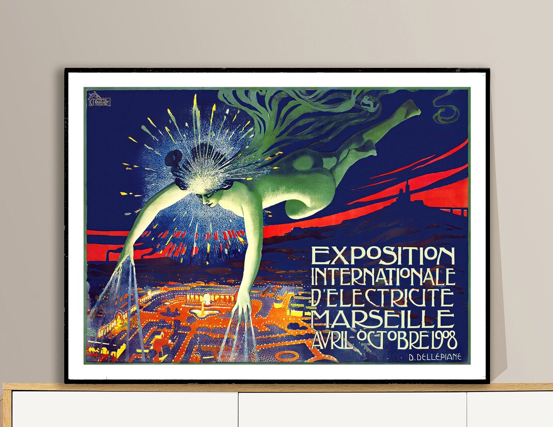 Marseille 1908 Vintage Travel Poster, Art Print - Image 2