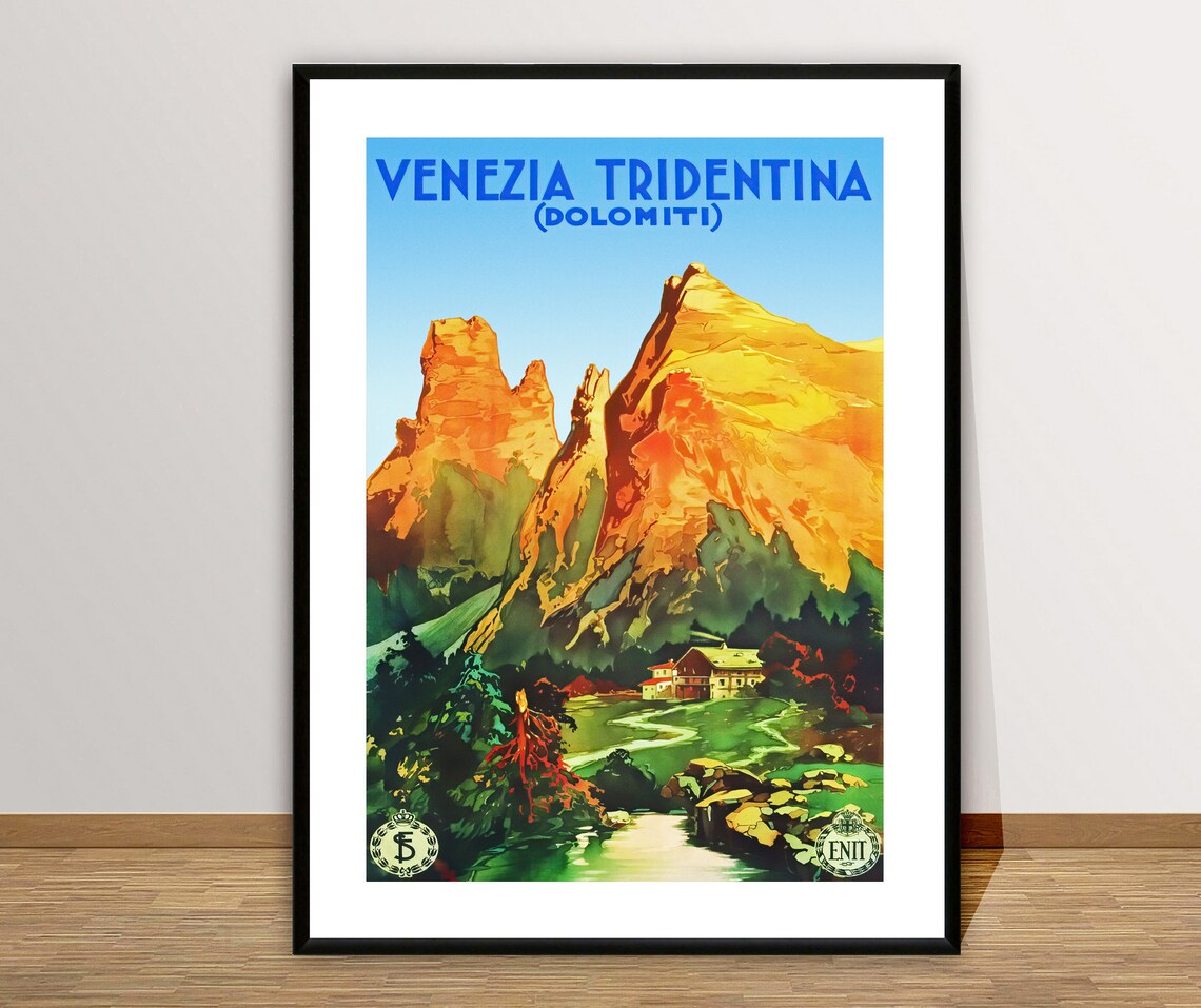 Venezia Tridentine Dolomites Vintage Travel Poster - Image 2