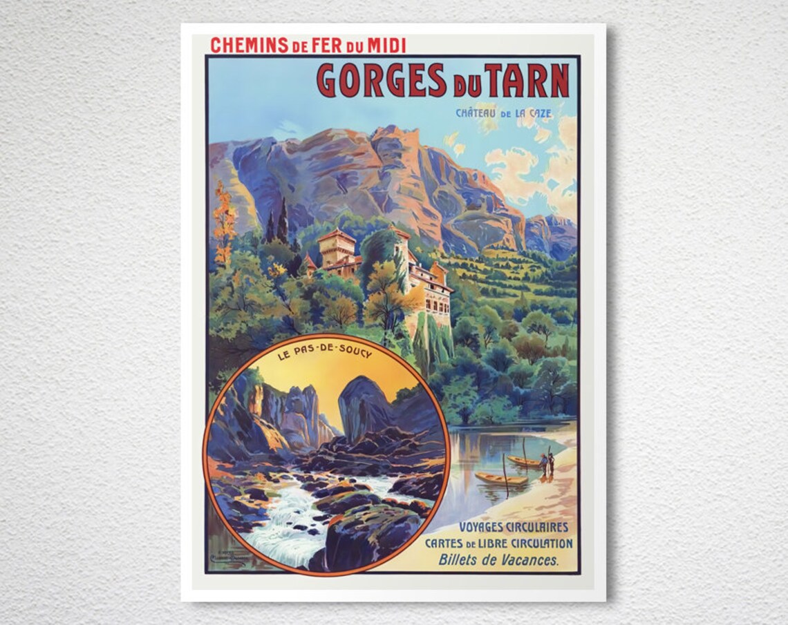 Gorges du Tarn French Railways Vintage River Canyon Travel Poster - Image 2