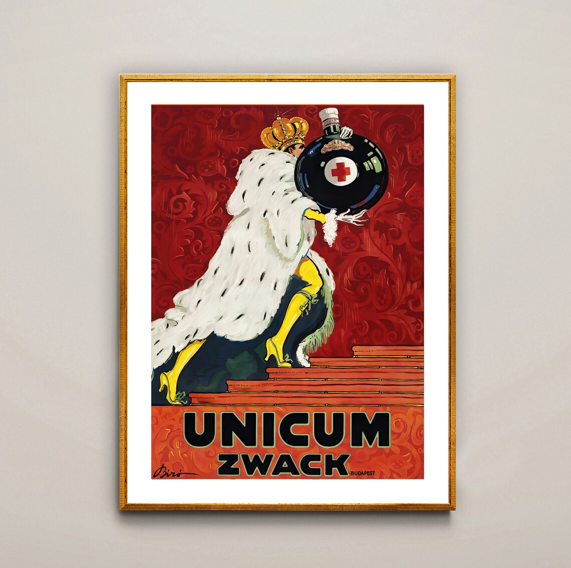 Unicum Zwack Vintage Beverage Poster, Bar Decor - Image 2