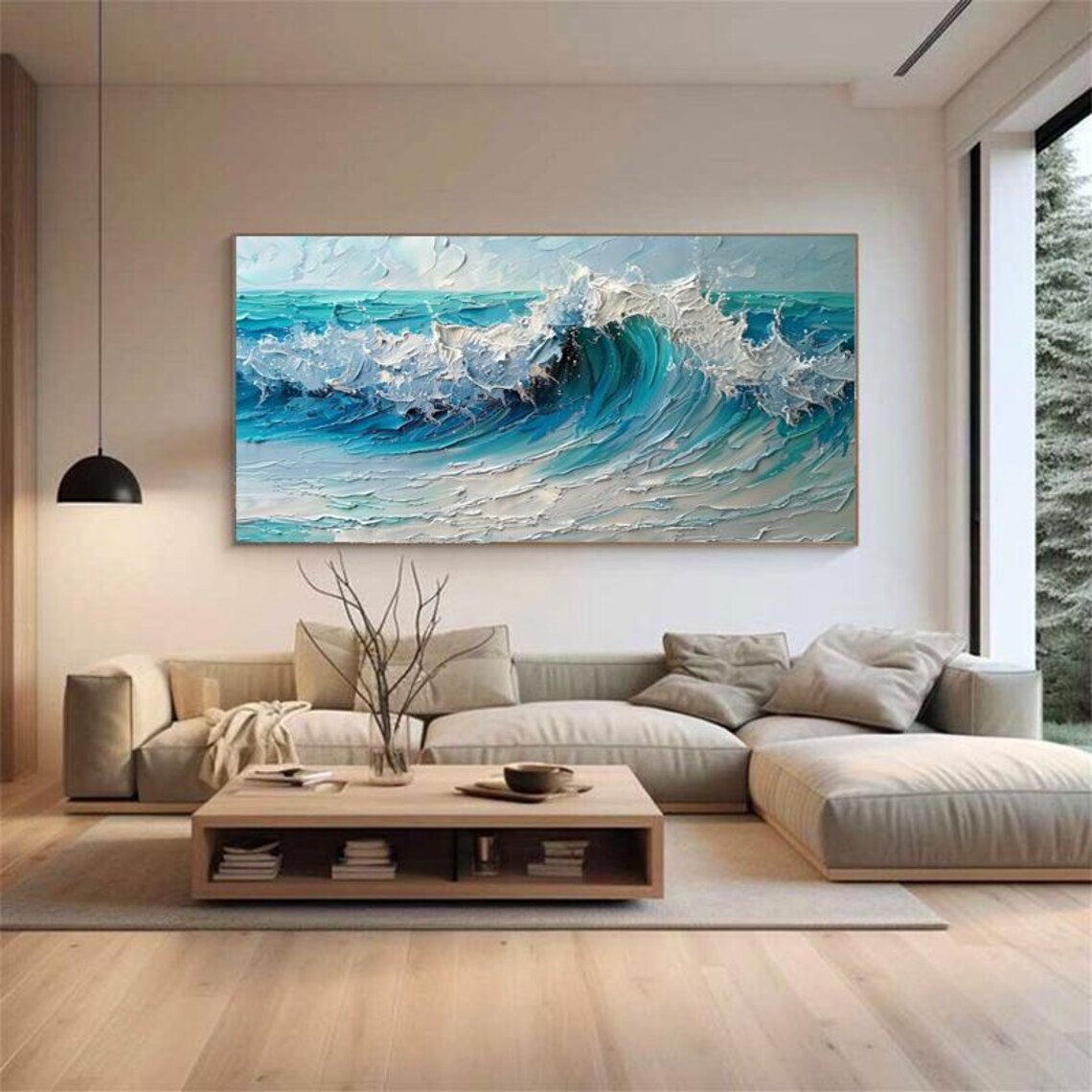 Abstract Seascape, Textured Wave Wall Art Print - Image 5