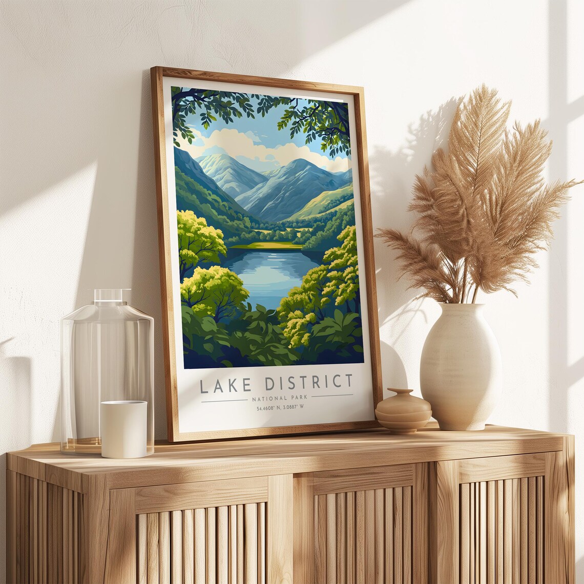Lake District England National Park Valley Lake Hills Green Poster - Image 3