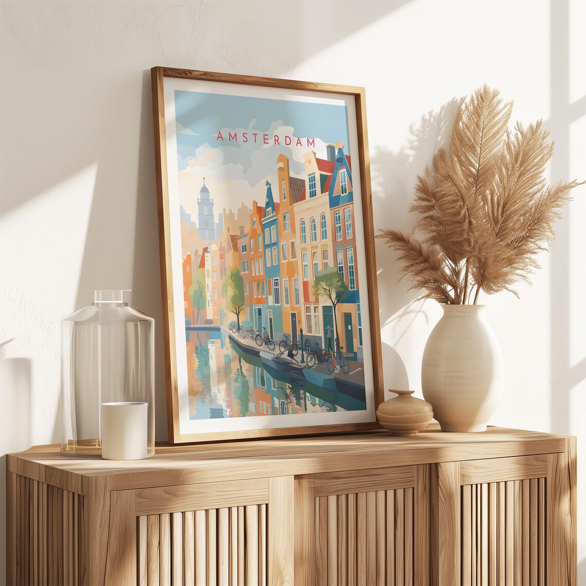 Amsterdam Travel Poster, Netherlands City View - Image 2