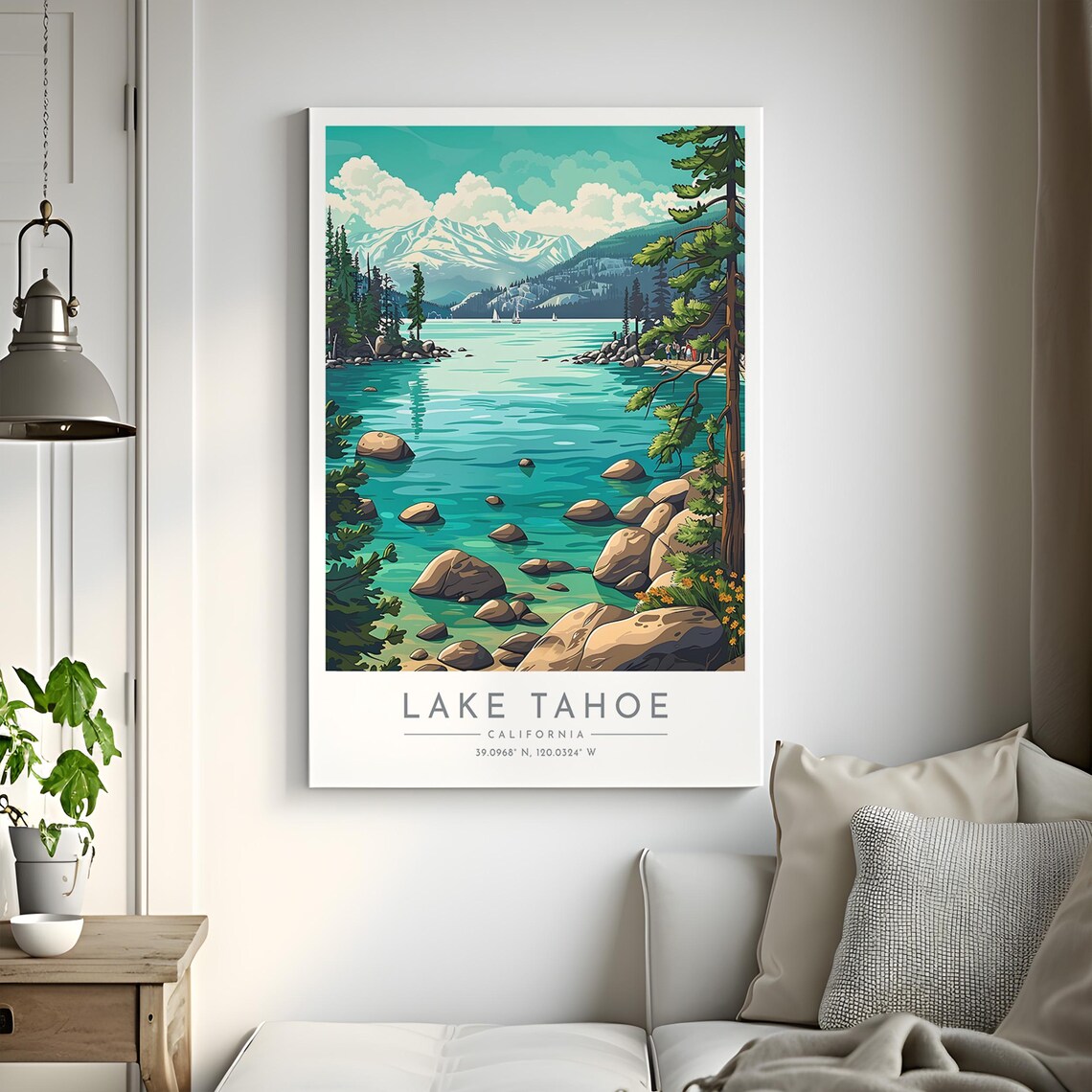 Lake Tahoe Alpine Lake Pines Rocky Shore Granite Travel Poster - Image 2