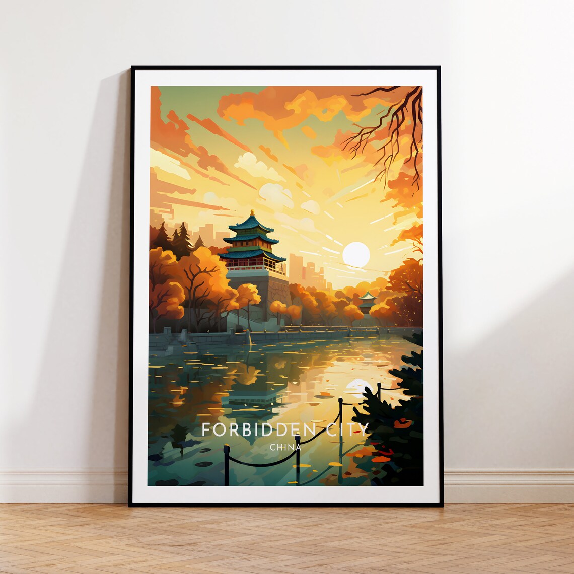 Beijing Travel Poster, Forbidden City China Travel