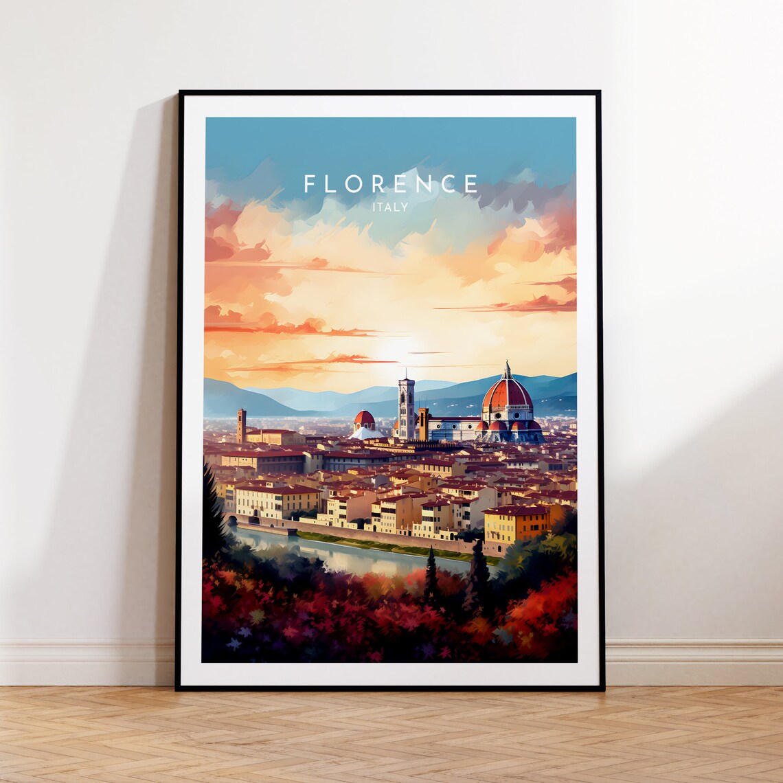 Florence Travel Poster, Italy Home Decor Gift