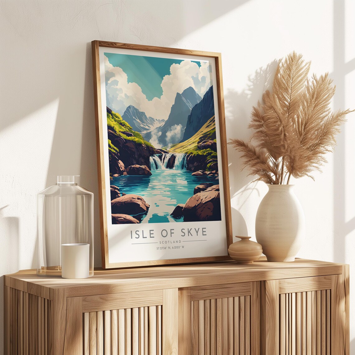 Isle of Skye Mountain Waterfall Turquoise Pool Scotland Travel Poster - Image 3