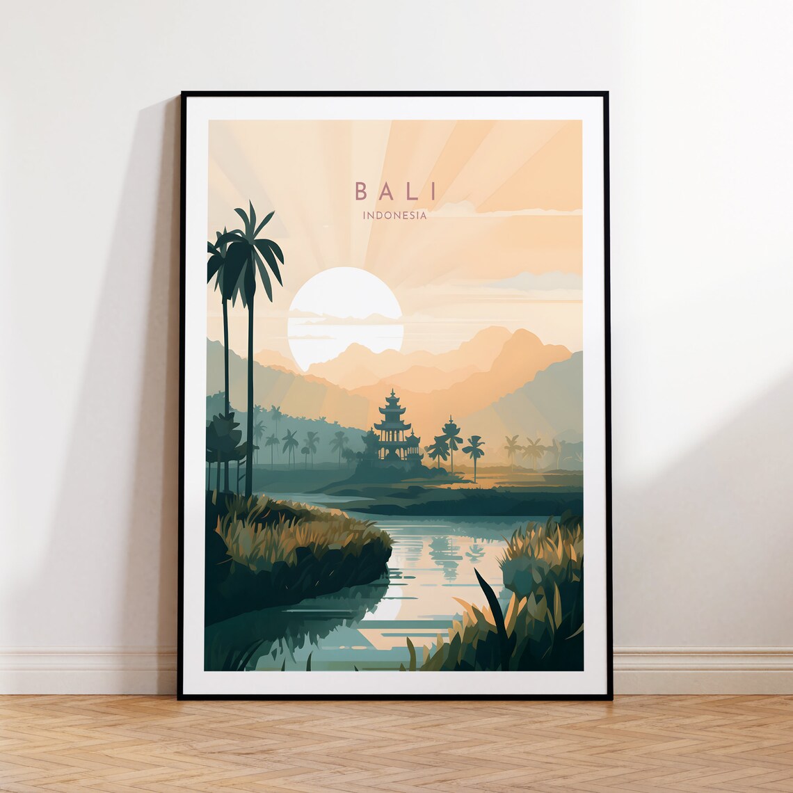 Bali Travel Poster, Indonesia Home Decor