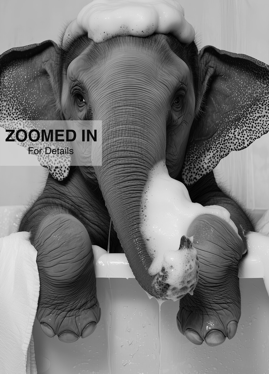 Cute Elephant In A Tub, Funny Bathroom Poster - Image 5