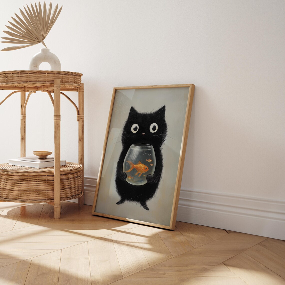 Funny Black Cat, Cute Cat Illustration Poster - Image 5