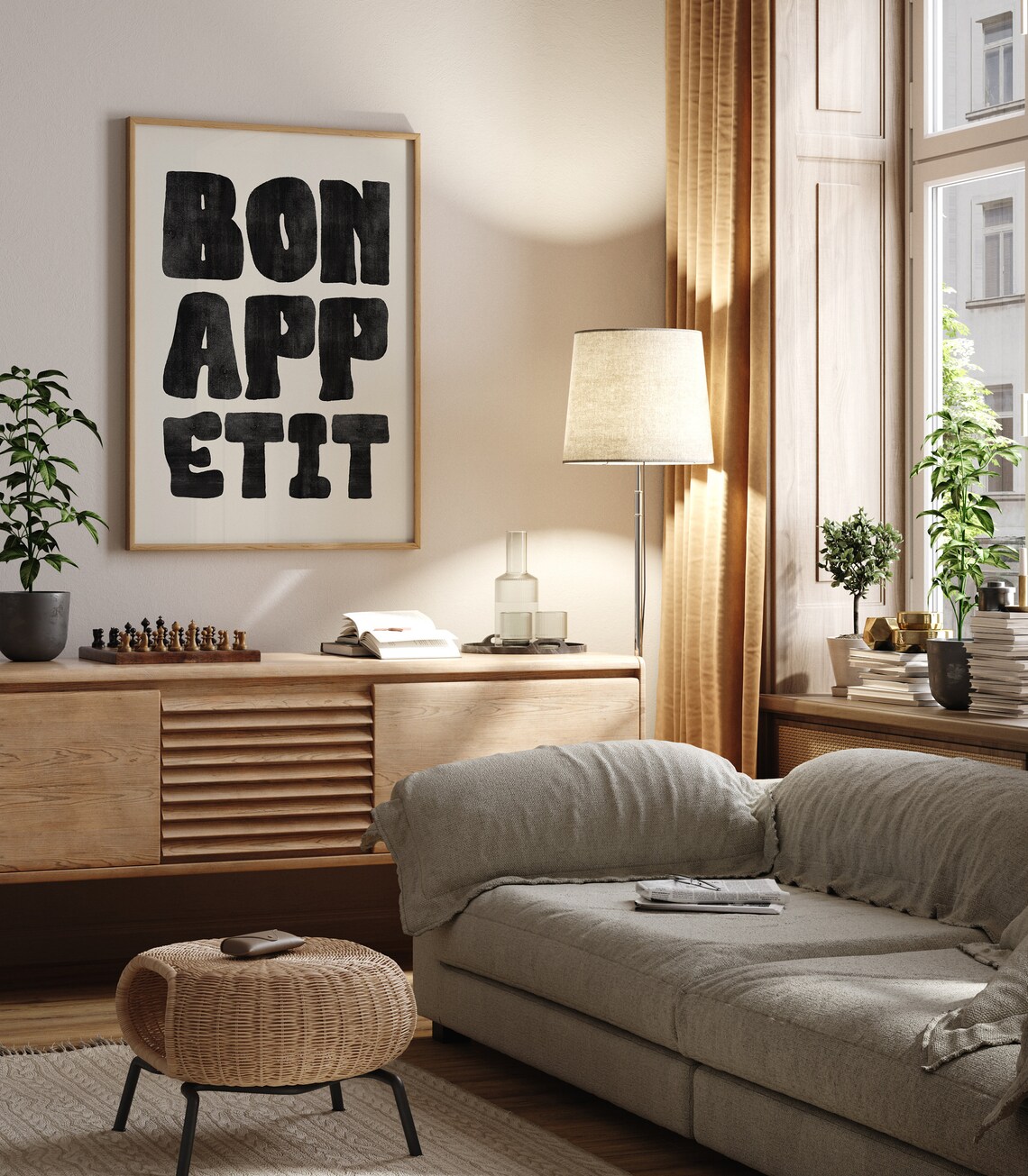 Bon Appetit Mid Century Typography Art Print - Image 3
