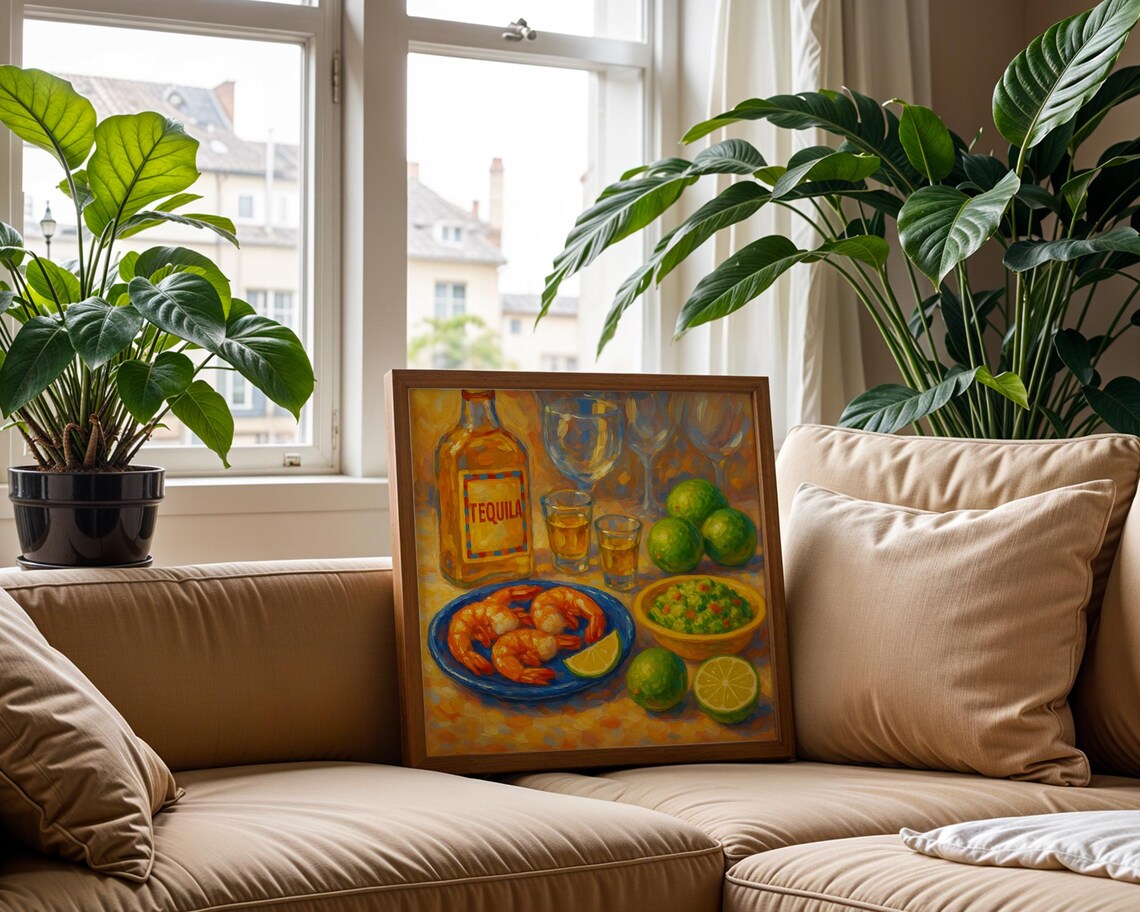 Tequila Shrimp, Colorful Food Painting for Kitchen - Image 3