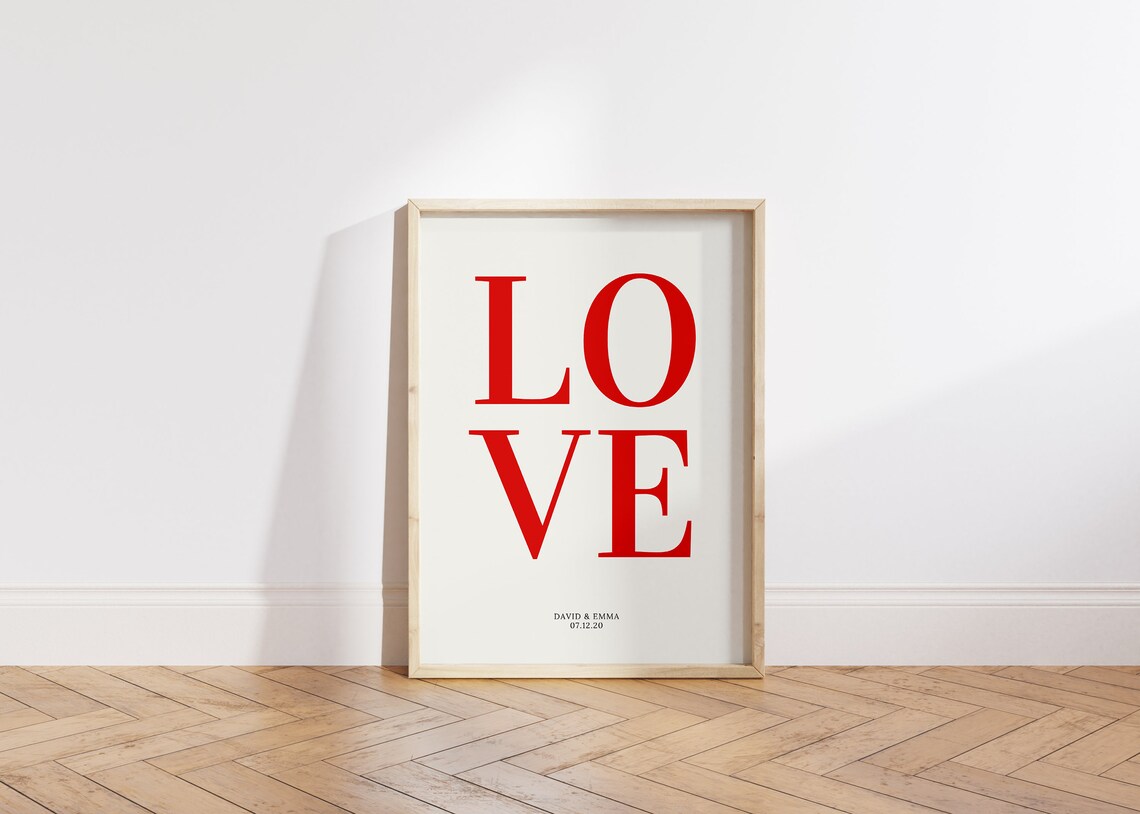 Custom Couple Names And Date, Personalized Love Print - Image 4