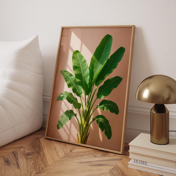 Banana Leaf Minimalist Tropical Plant Poster