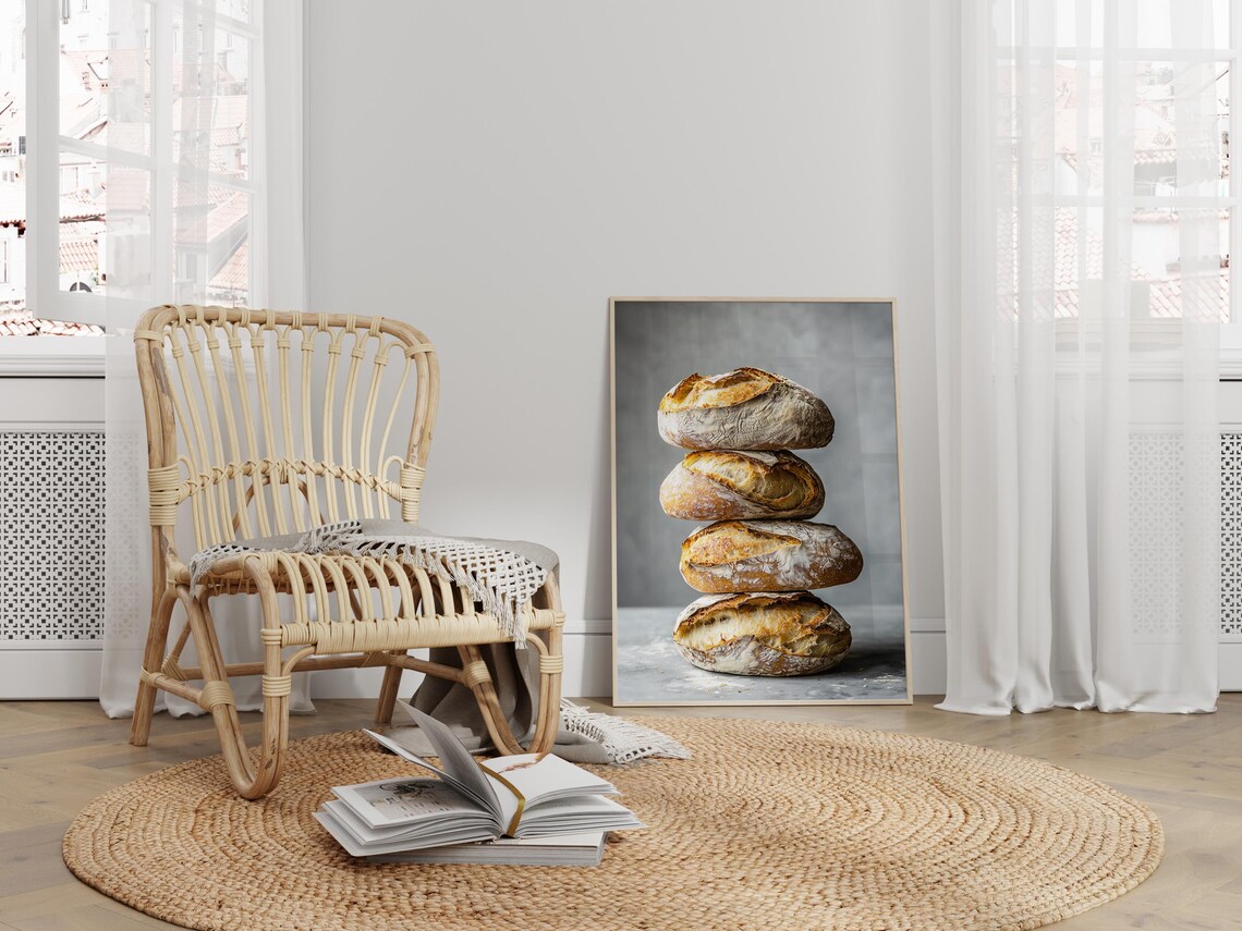 Sourdough Bread Print, Rustic Vintage Kitchen Decor - Image 2