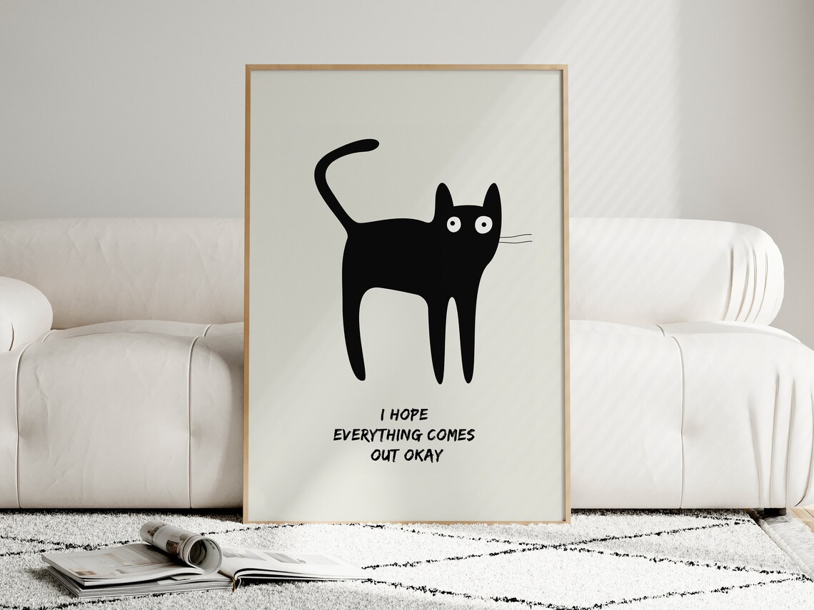 I Hope Everything Comes Out Ok Toilet Cat Art - Image 4