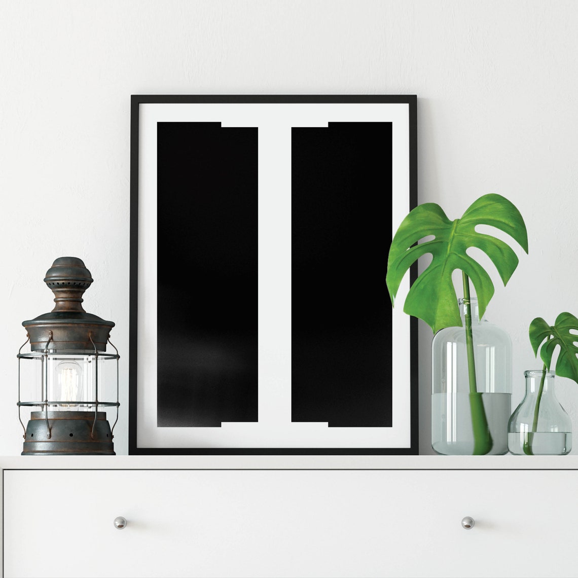Letter I Scandinavian Monogram Minimalist Typography Wall Art - Image 2