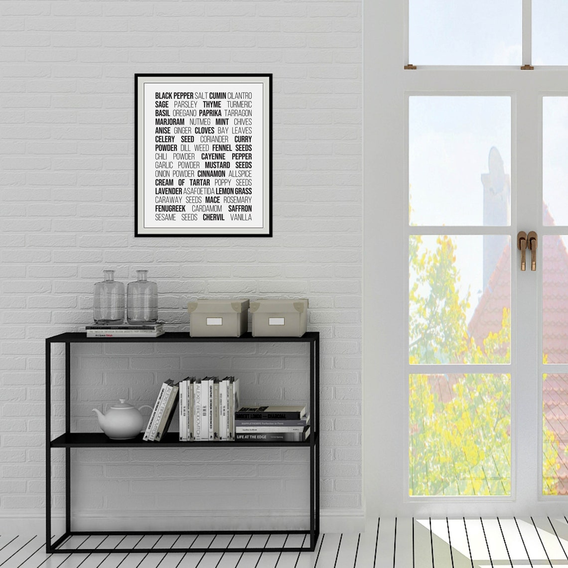 Herbs and Spices Typographic List Kitchen Wall Decor Minimalist Poster - Image 3