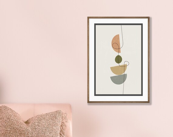 Mid Century Poster Ii Modern Art Trendy Wall Abstract Minimalist