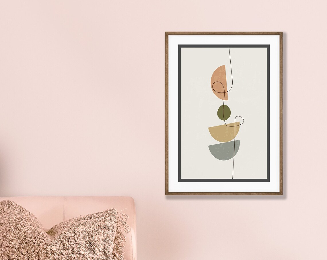 Mid Century Poster Ii Modern Art Trendy Wall Abstract Minimalist