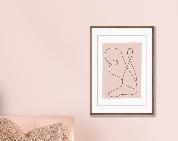 Doodle Poster Continuous Line Art Trendy Wall Drawing Minimalist
