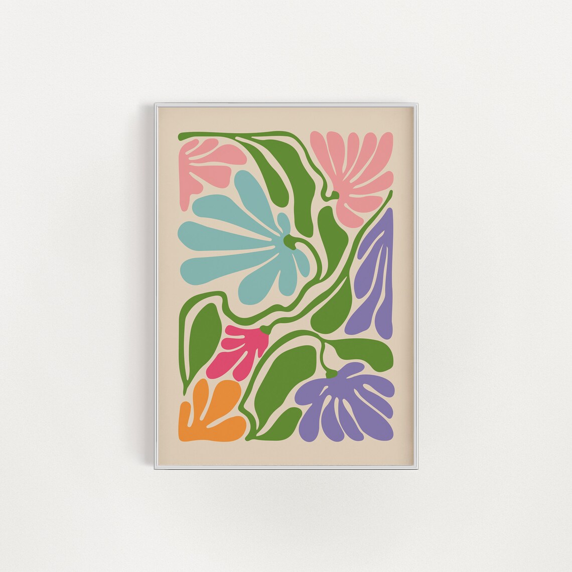 Colorful Abstract Botanical Flower Art Print
