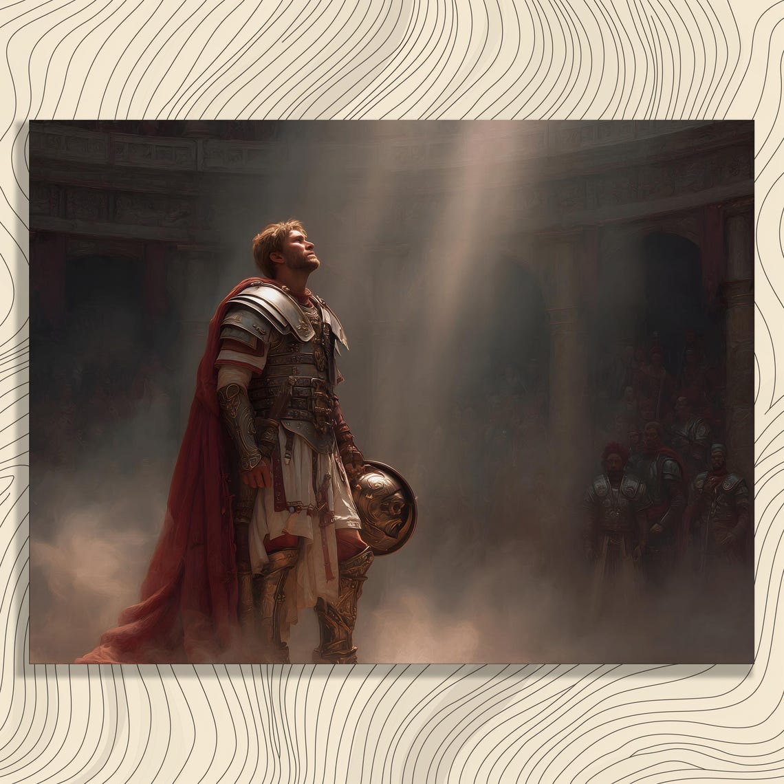 Roman Gladiator in Arena Dramatic Cinematic History Art Poster