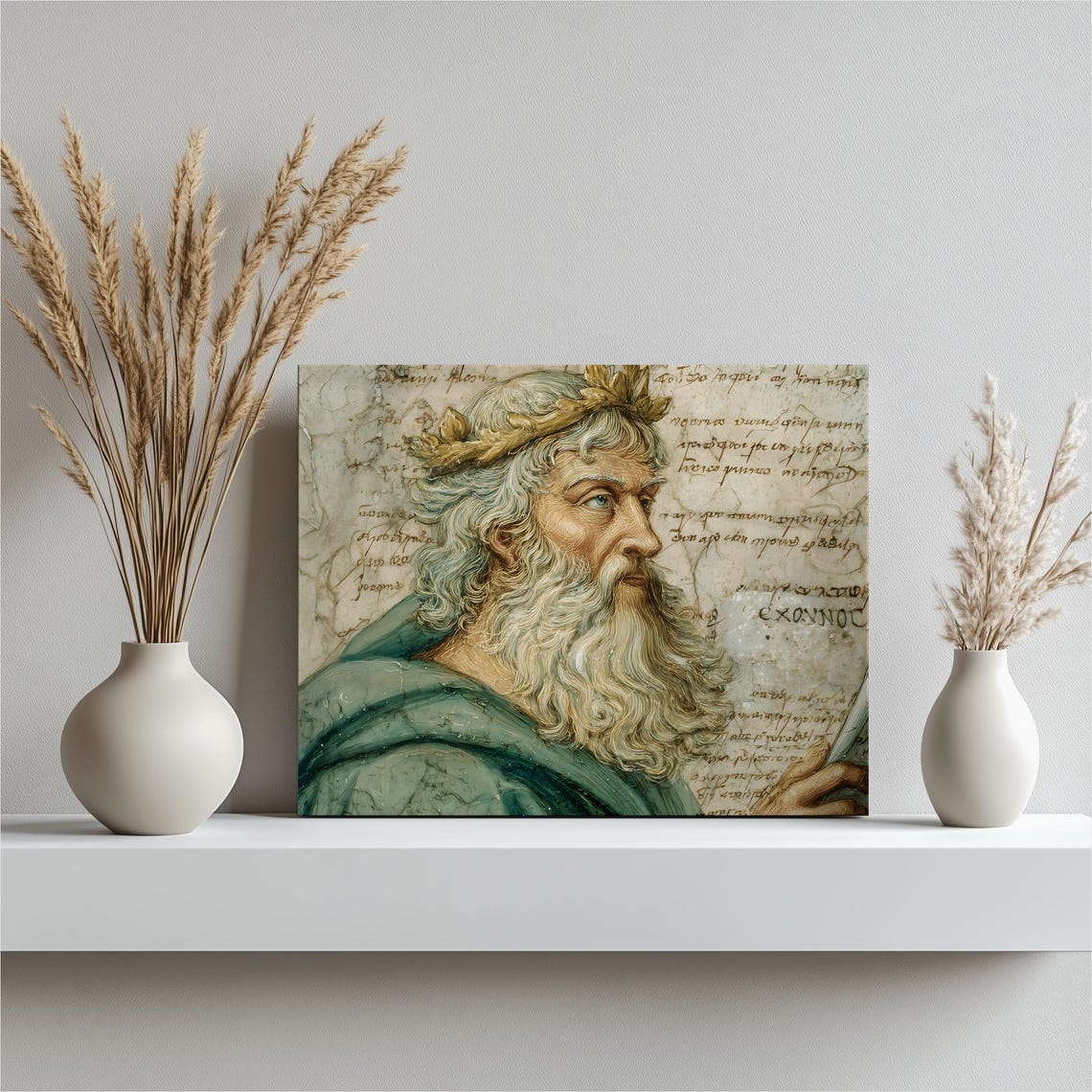 Ancient Greek Philosopher Laurel Wreath Classic Portrait Art Poster