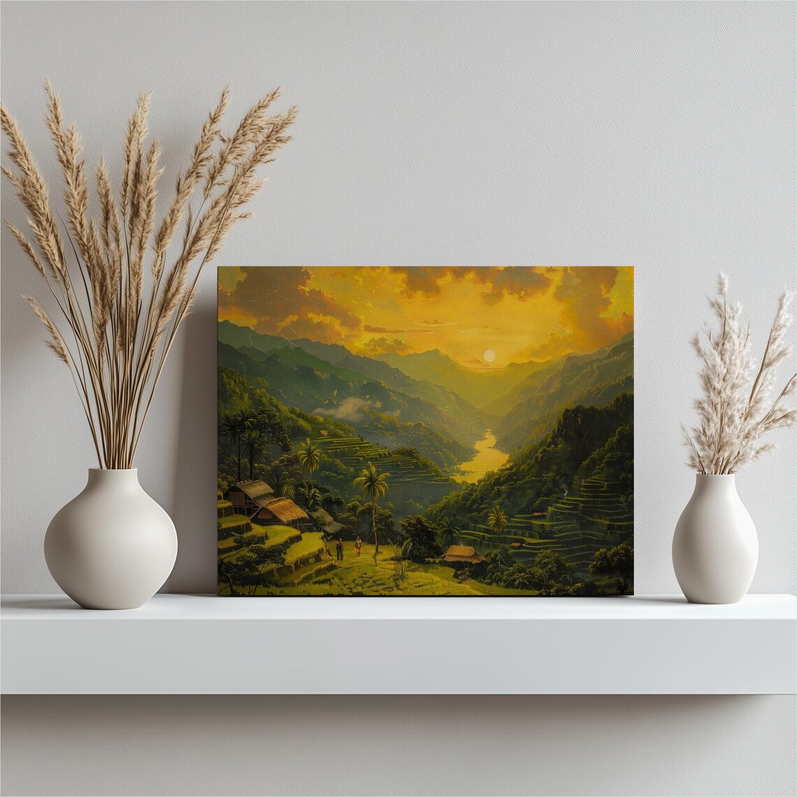 Philippines Oil Painting-Style Art Print, Banaue