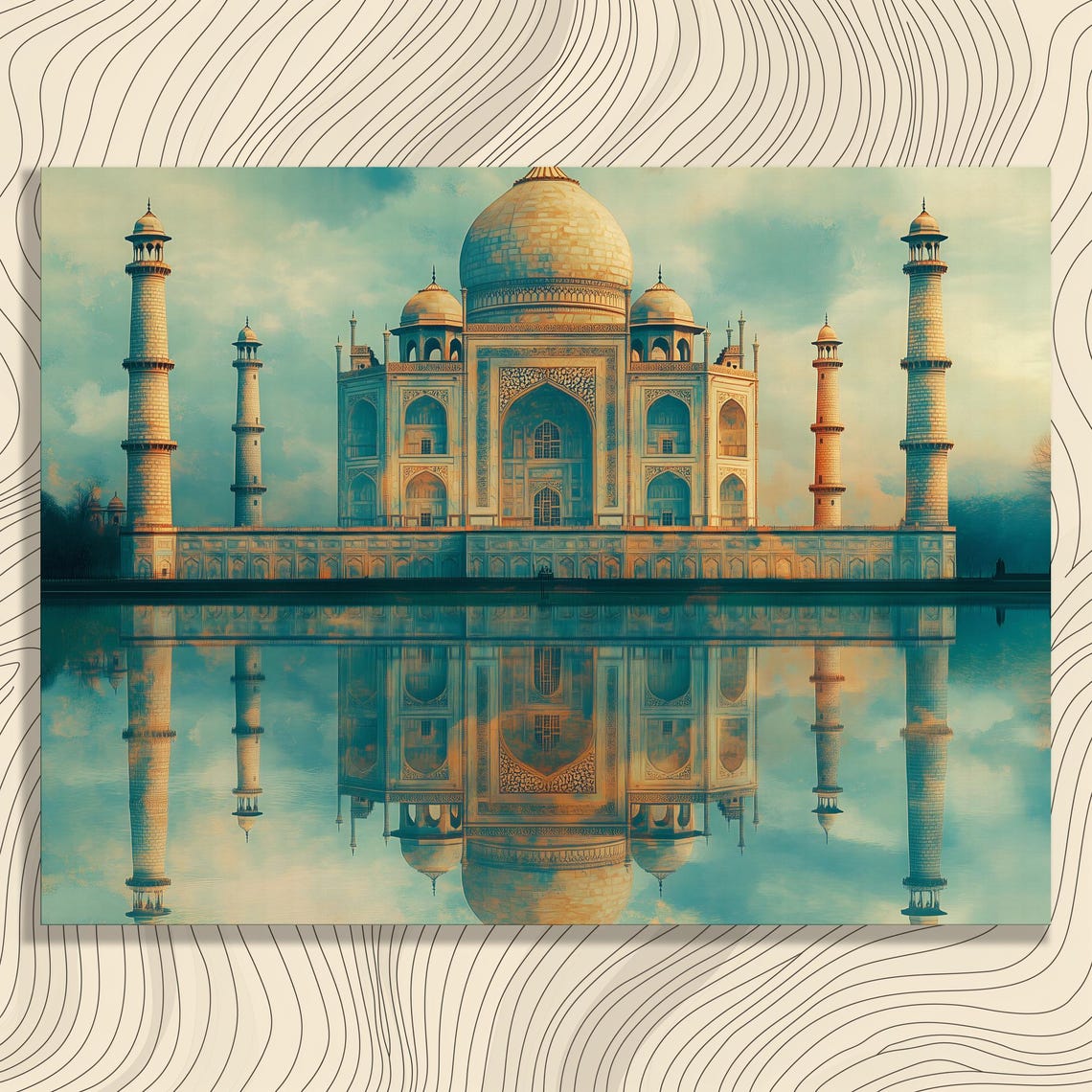 Taj Mahal Perfect Mirror Reflection Serene Travel Landmark Poster