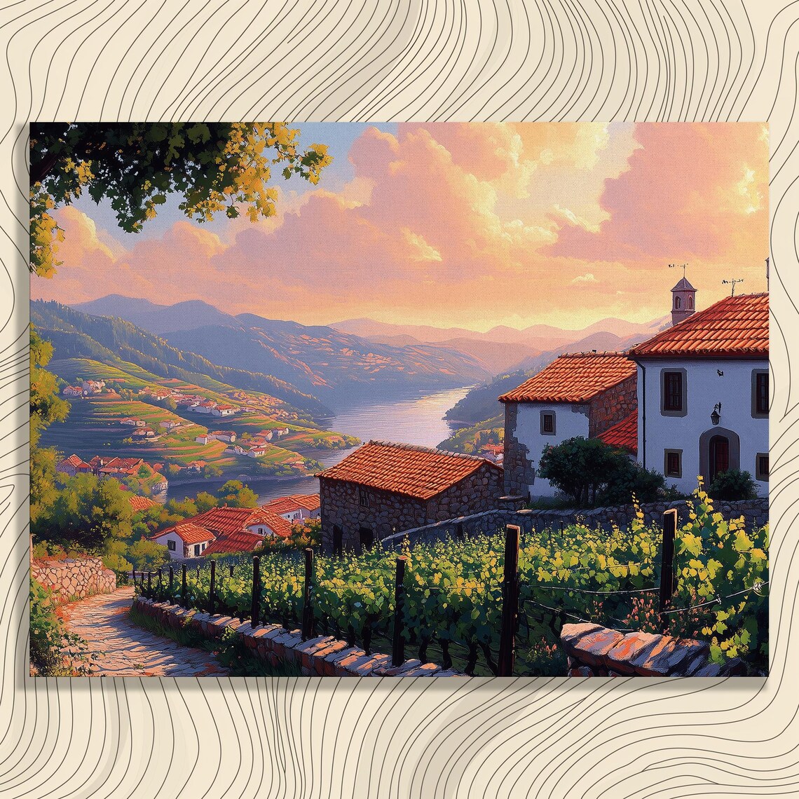 Portugal Douro Valley Scenery Travel Poster