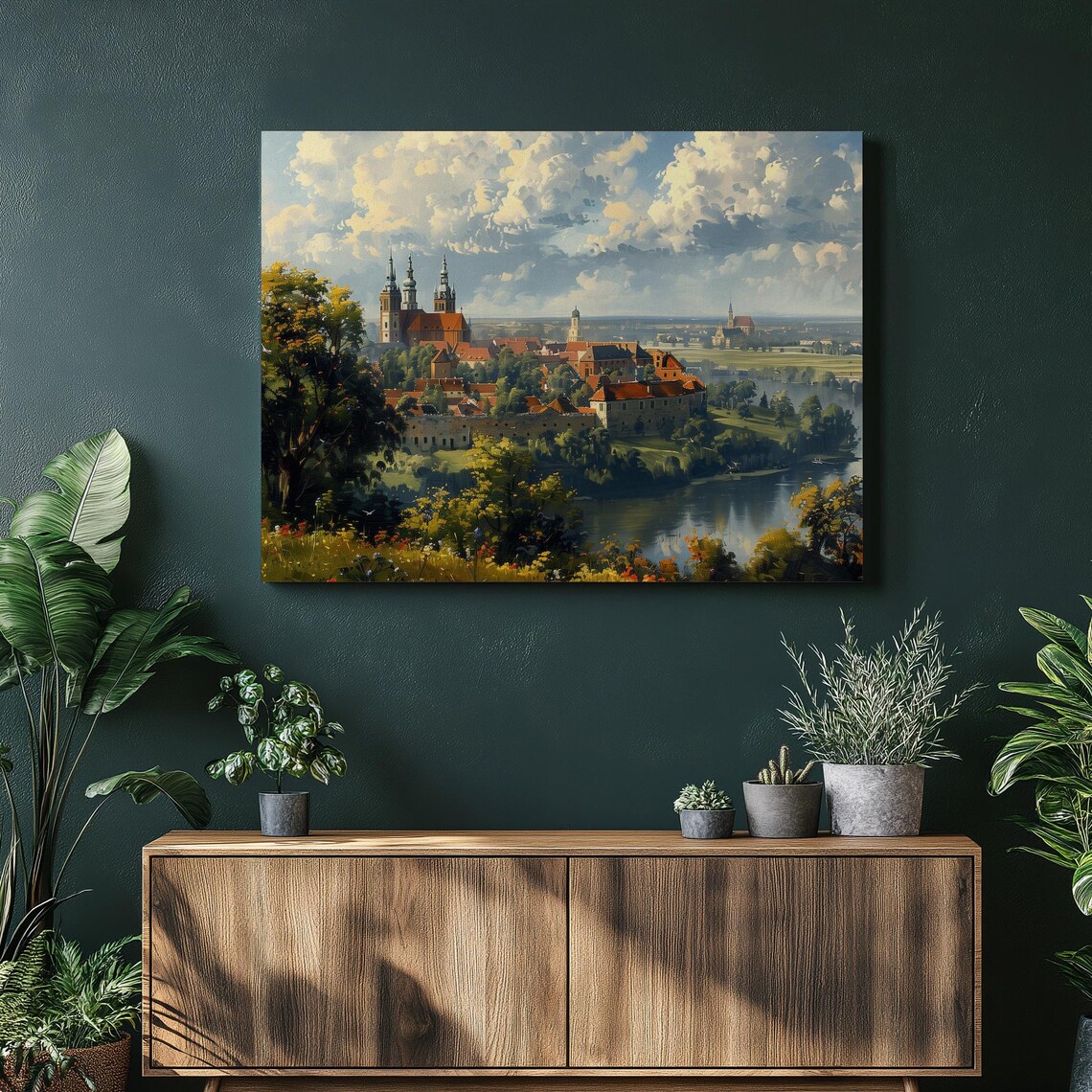 Poland Medieval Castle Scenery Travel Poster