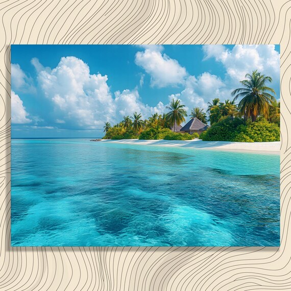 Tropical Island Turquoise Lagoon White Sand Beach Paradise Poster