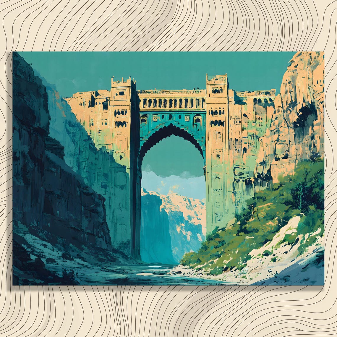 Khyber Pass Stone Archway Mountain Gorge Scenic Landscape Wall Art